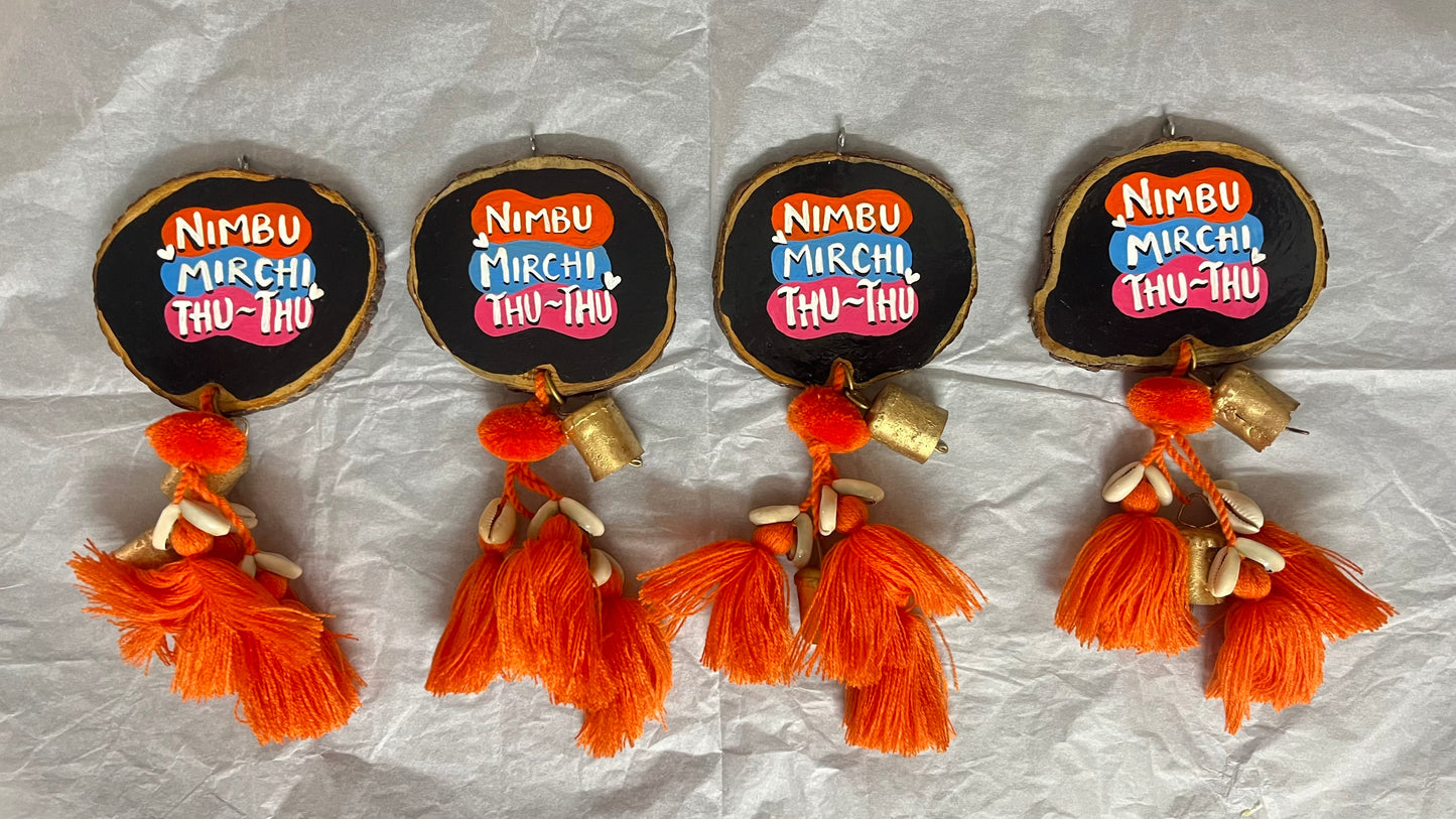 Nimbu Mirchi Thu Thu Door Charm (with Bells & Tassels)