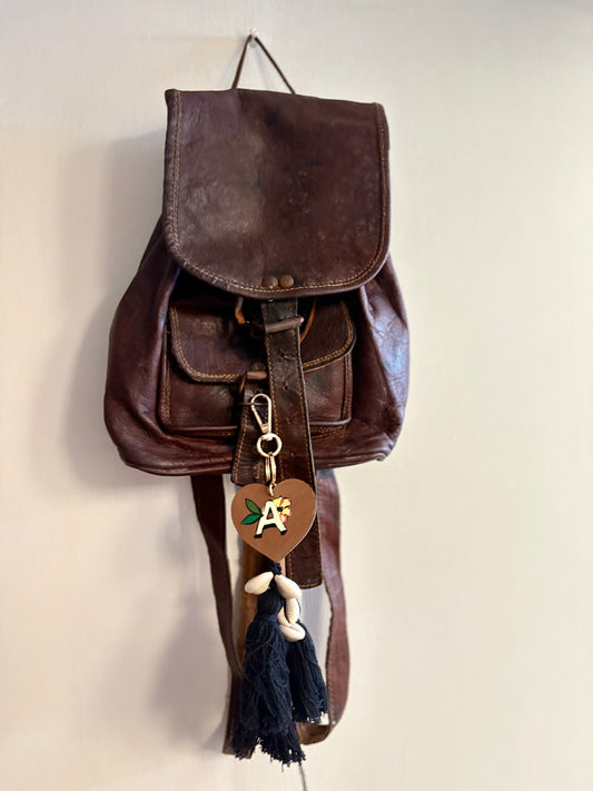 A Initial Bag Charm (Brown)