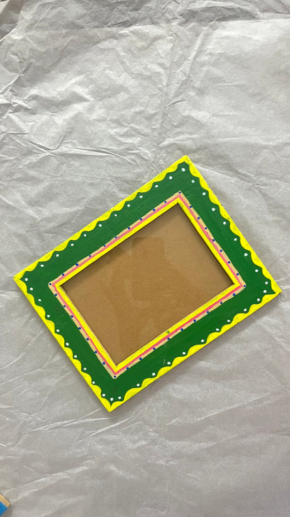 Dark Green Rangoli Photo Frame