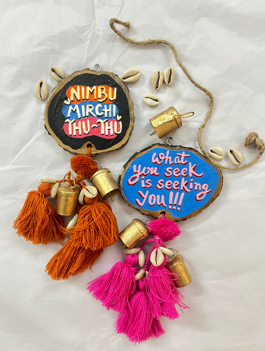 Nimbu Mirchi & What You Seek Door Charm (Set of Two)