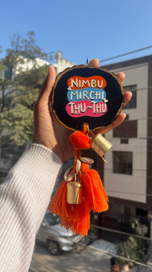 Nimbu Mirchi Thu Thu Door Charm (with Bells & Tassels)