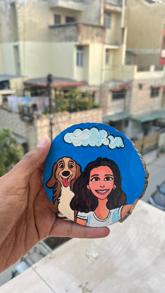 Girl & Her Dog Magnet