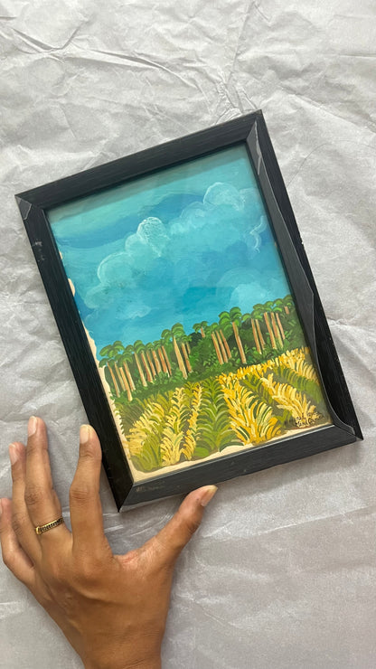 Paddy Field Hand Painted Frame