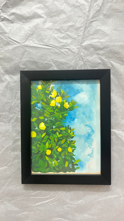 Lemon Garden Hand Painted Frame