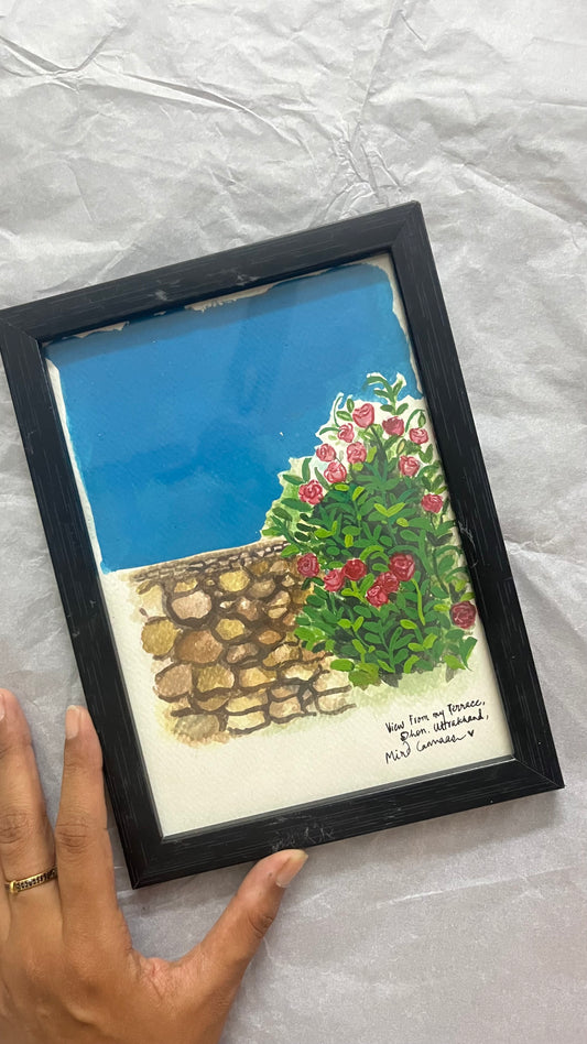 Rose Garden Hand Painted Frame